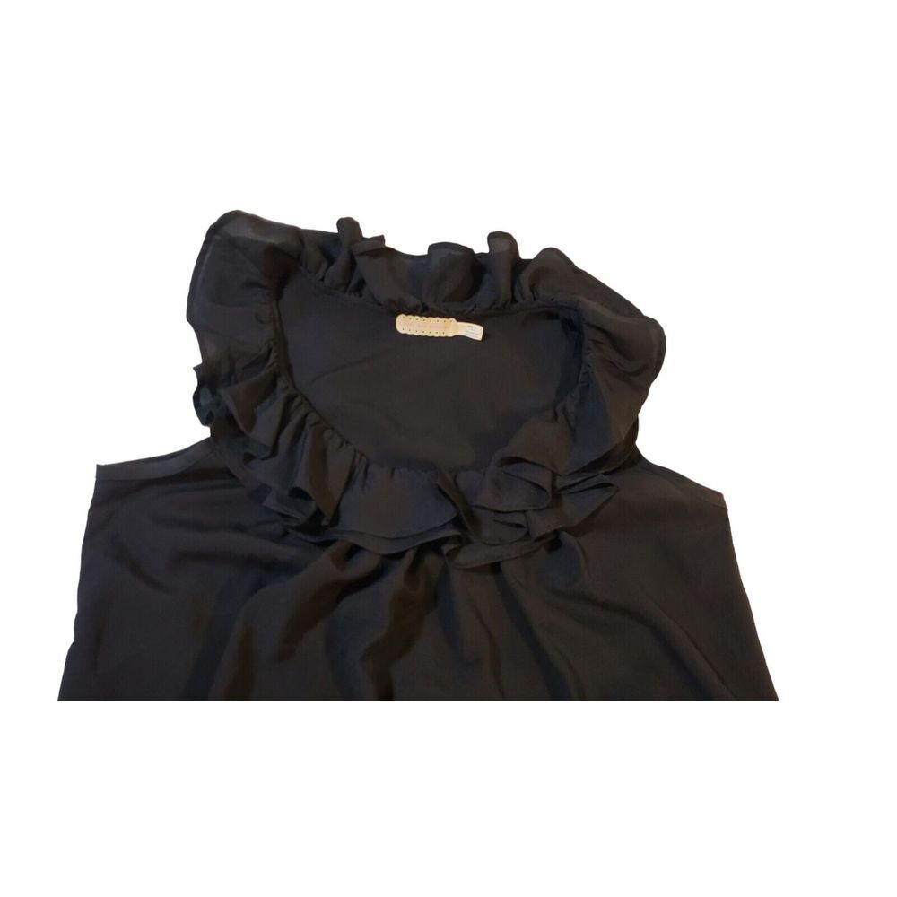 Pins and Needles Anthropologie‎ Blouse Top Shirt Sleeveless Ruffle Black Size M - Picture 4 of 14